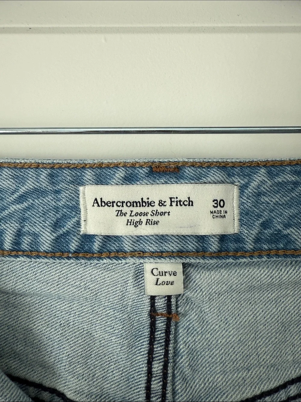 Abercrombie & Fitch Light Blue Distressed Denim Jean Shorts - Picture 2 of 7